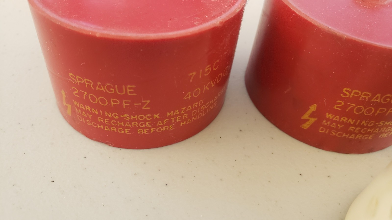 Lot of 6 Sprague 715C 2700pF 40KVDC Doorknob Capacitors, +3 Doorknob Sprague
