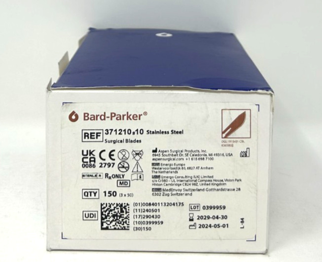 BARD-PARKER 371210 #10 Stainless Steel Surgical Blades, (150 Count)