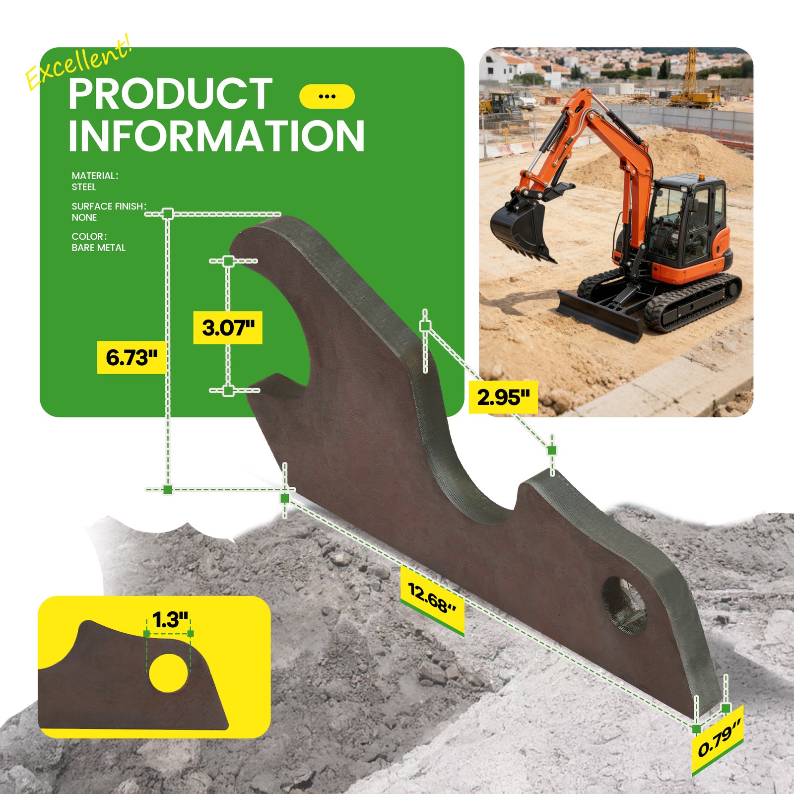 Quick Attach Bucket Ears Attachment For Kubota KX040 KX71 KX91 KX121 KX033 U35