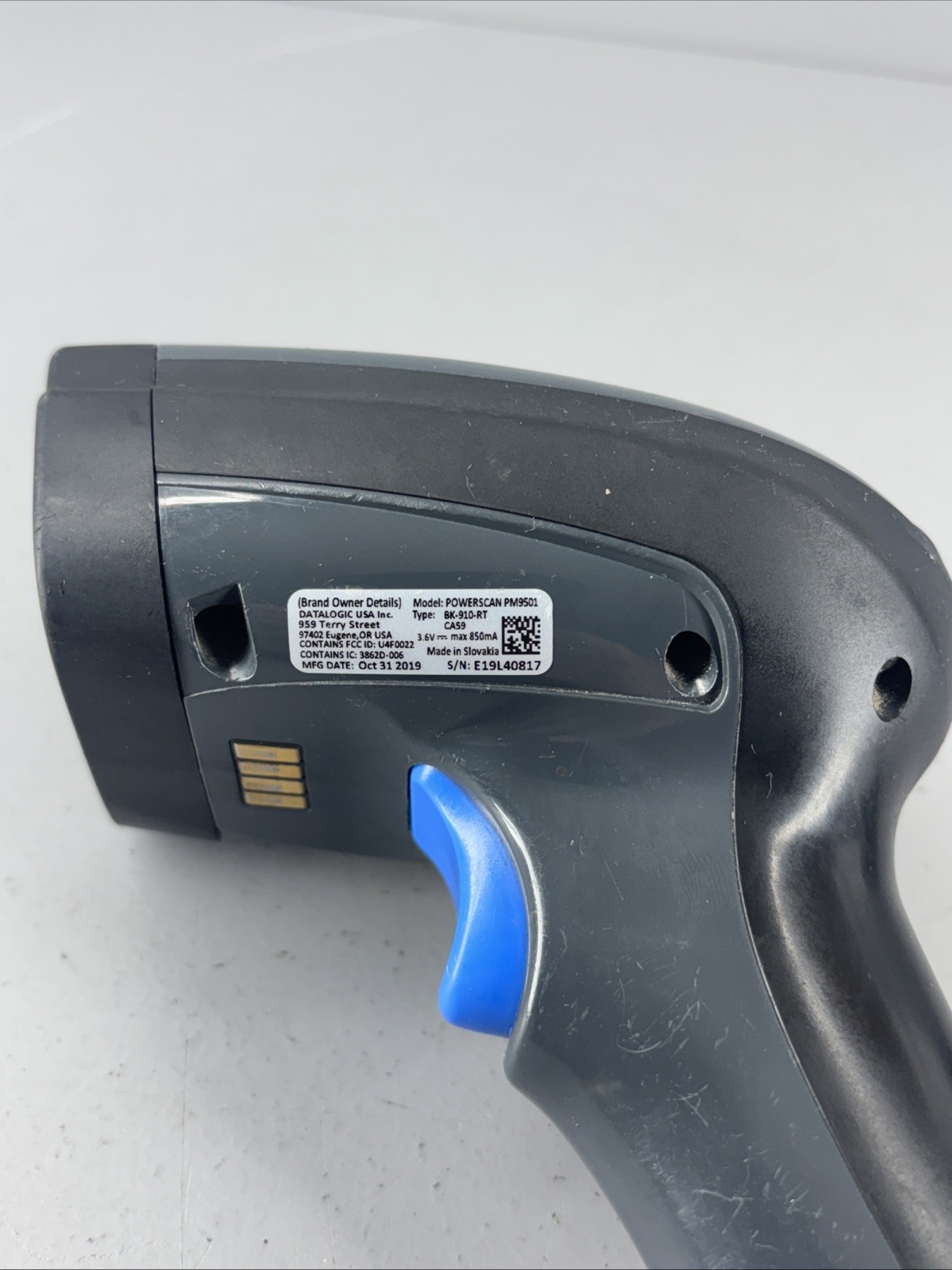 Datalogic PowerScan PM9501 – Barcode Scanner Untested No Battery As Is