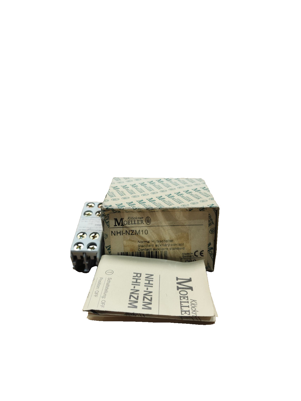 NEW IN BOX MOELLER AUXILIARY CONTACT 6 AMP, 500 VAC, 600 VDC, NHI-NZ10