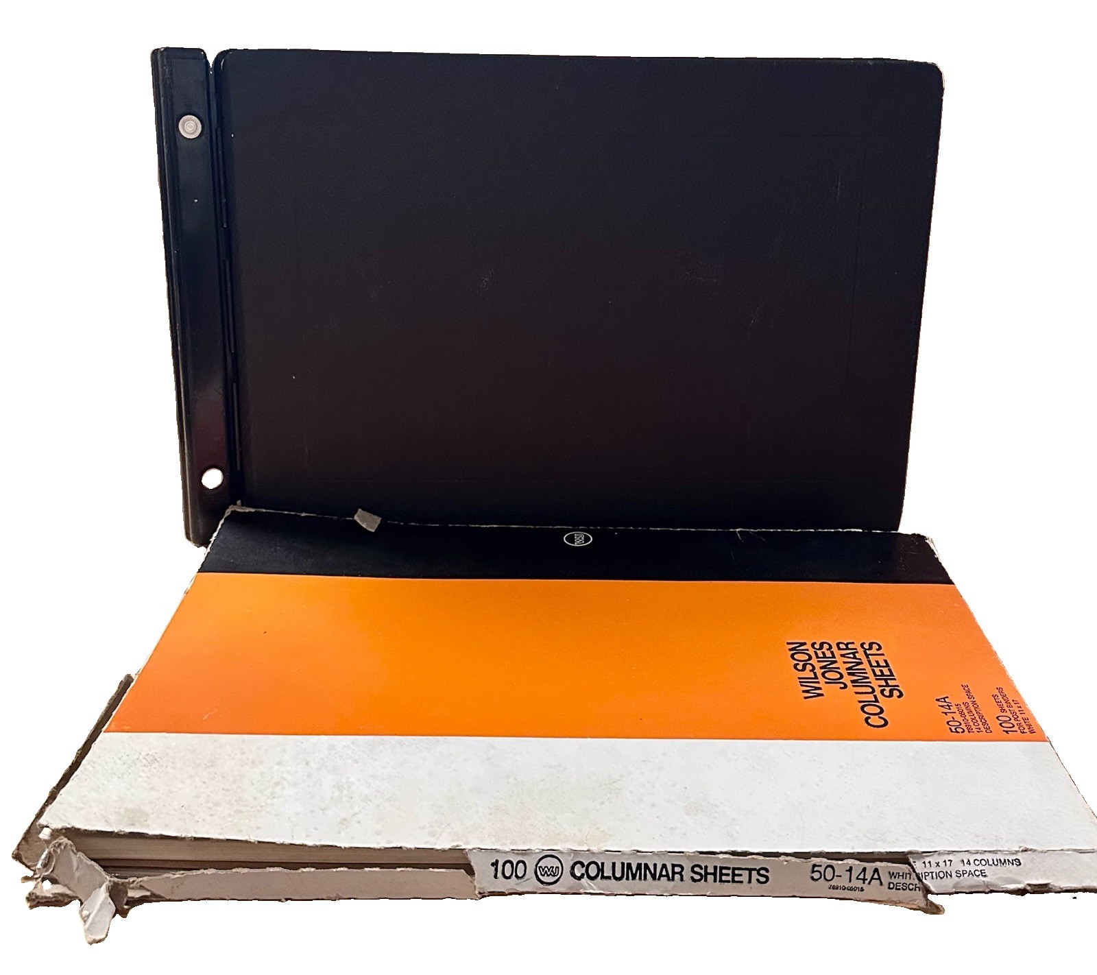 Wilson Jones Raven Post Binder 241-65N Lot with 50-14A & 50-36 Columnar Sheets