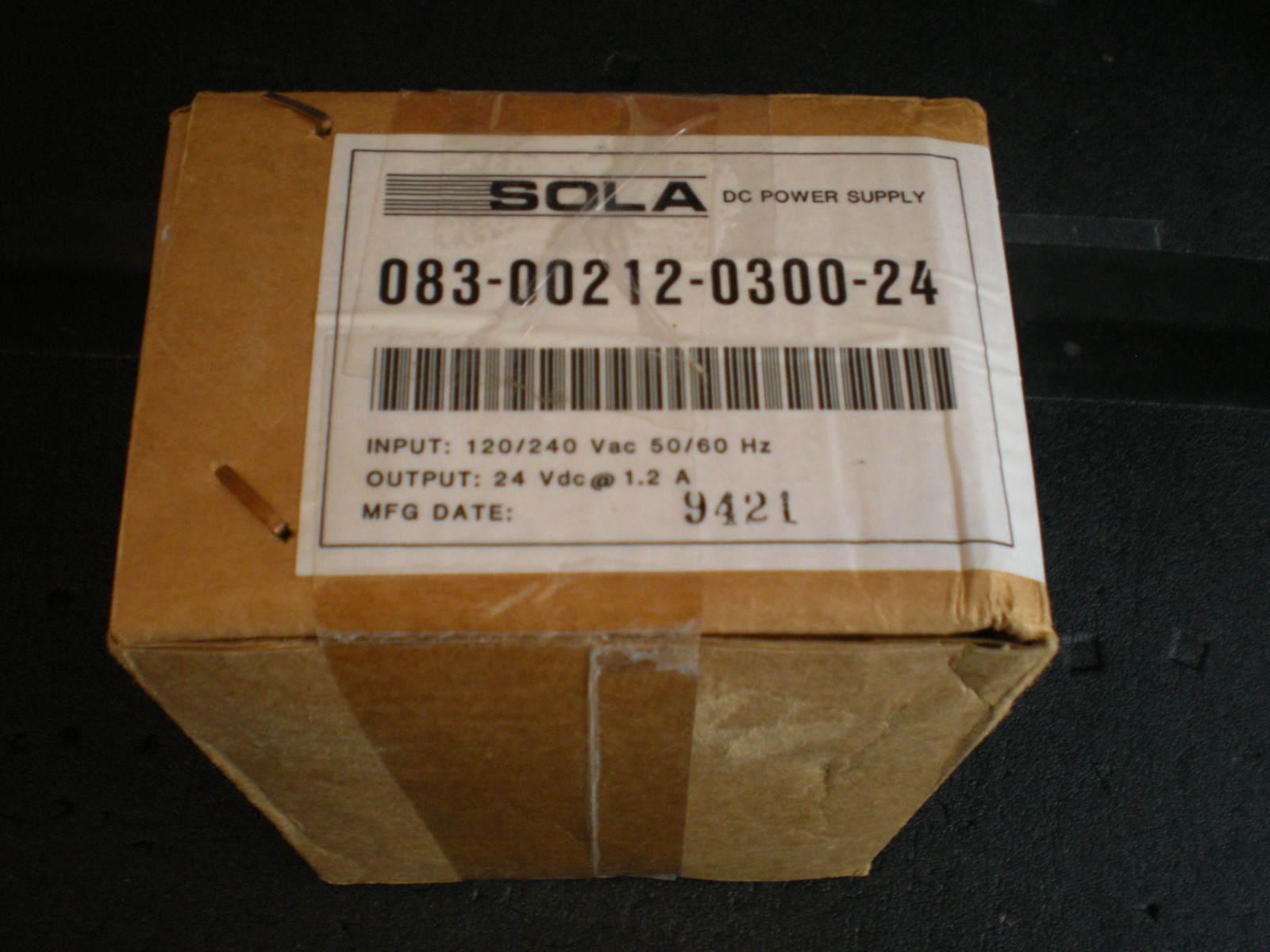 SOLA Industrial 83-24-212-03 24VDC/1.2A POWER SUPPLY, NEW Original Sealed Box