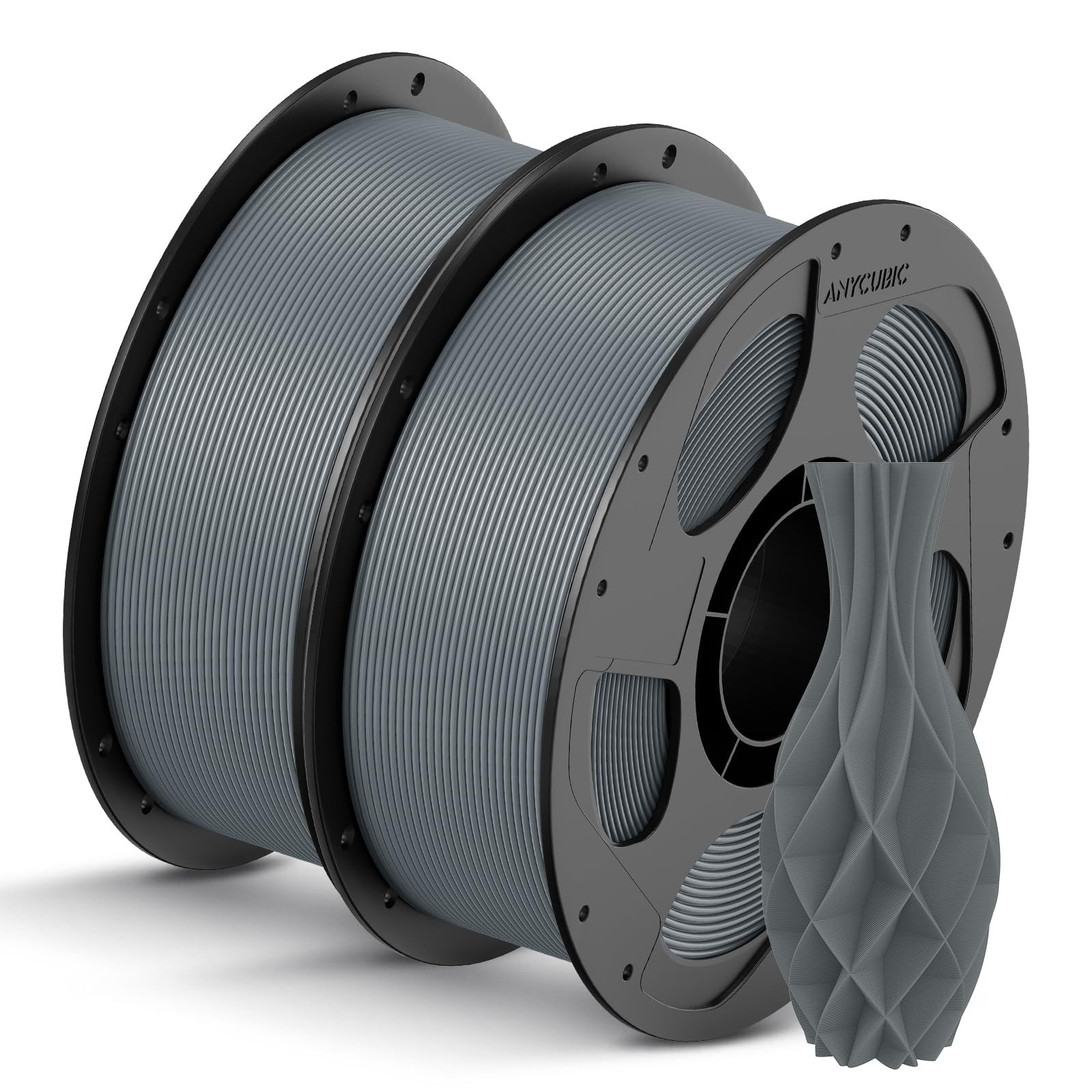 ANYCUBIC PLA Filament 1.75mm Bundle, 1.75 millimeters, 2*1kg Pla Texture Grey