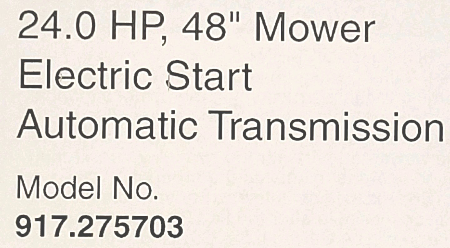 Sears Craftsman 24.0 hp 48” DYT4000 Lawn Tractor 917.275703 Owner & Parts Manual