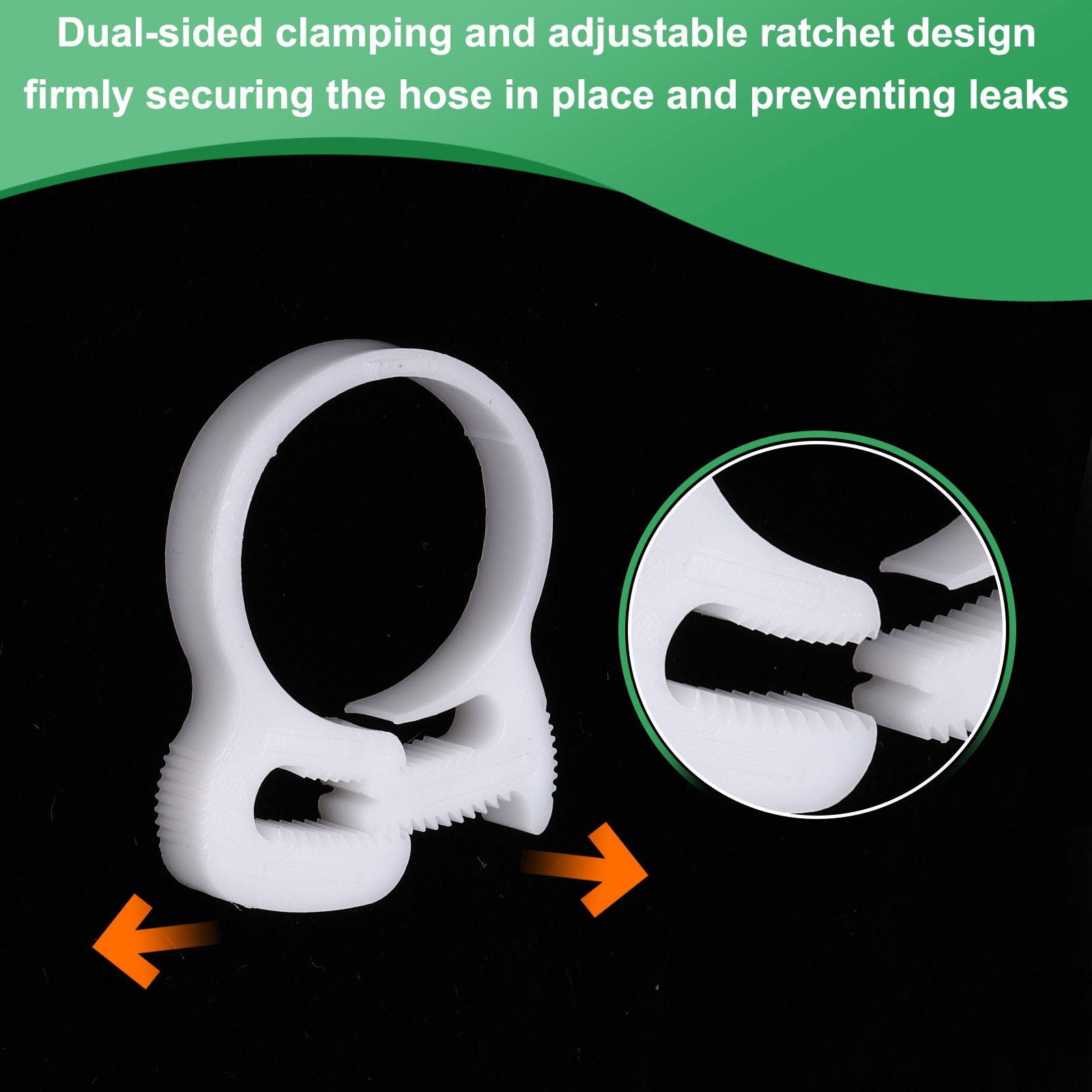 15pcs Double Snap Grip 21.5-25mm Heavy Duty Plastic Hose Clamps Kit, White
