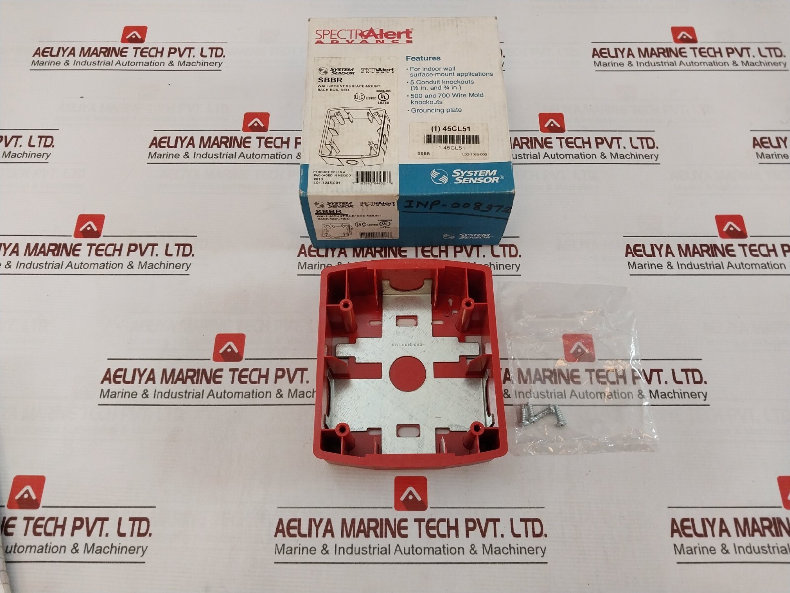 System Sensor SBBR Wall-Mount Surface-Mount Back Box, Red