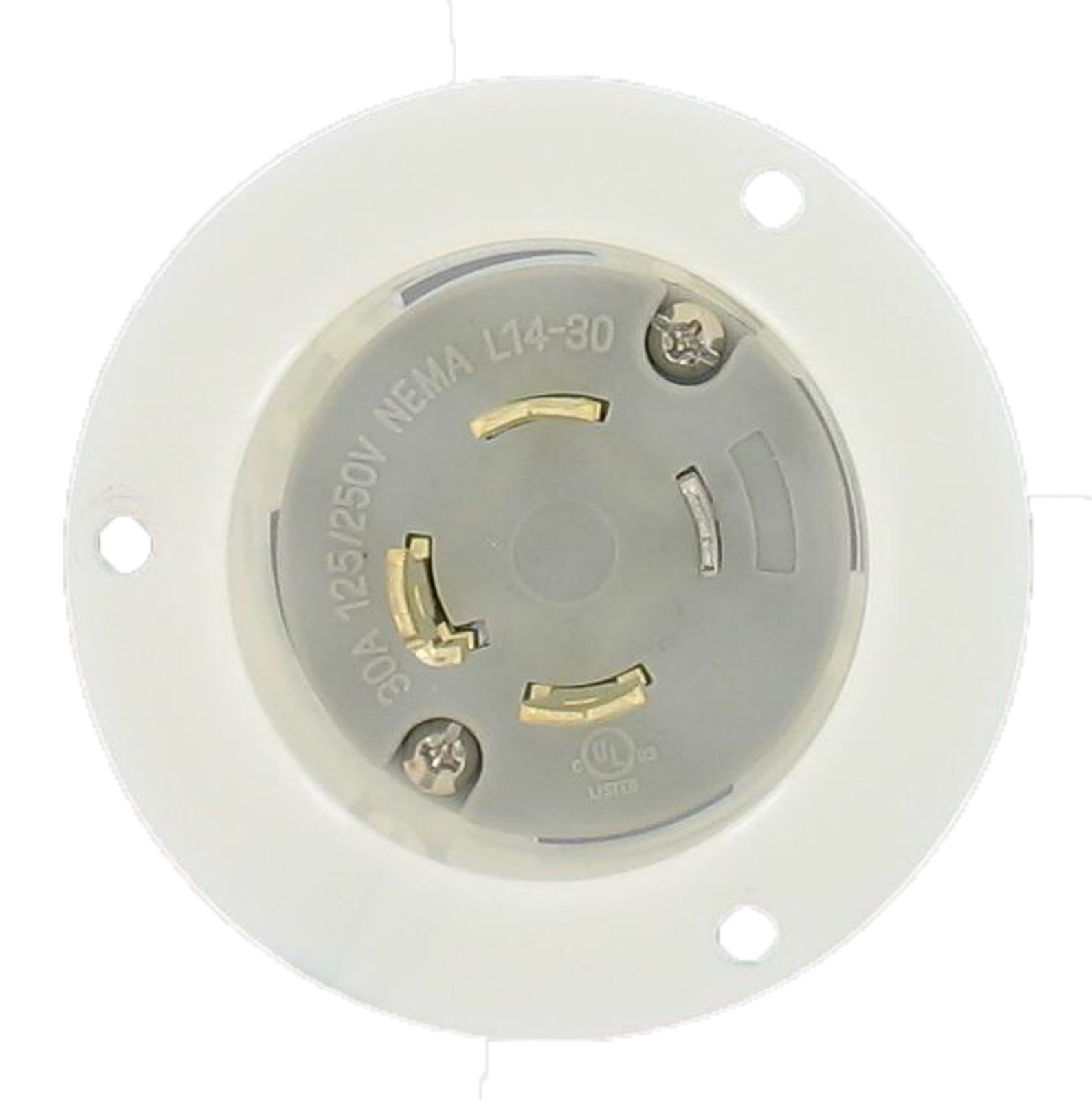 1 Pc NEMA L14-30 30A 125/250V 4-Wire Flanged Inlet L14-30FI UL Rated
