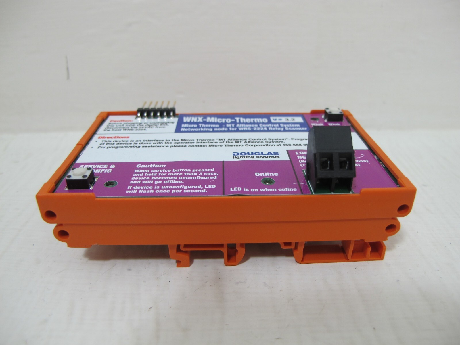 Douglas Lighting Controls WNX-Micro-Thermo Networking Node for WRS-2224 Relay