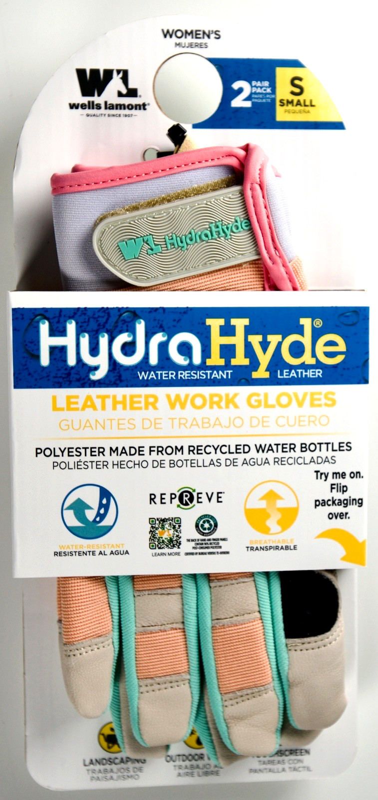 Wells Lamont HydraHyde Women’s Leather Work Goatskin Leather Gloves, 2 Pairs