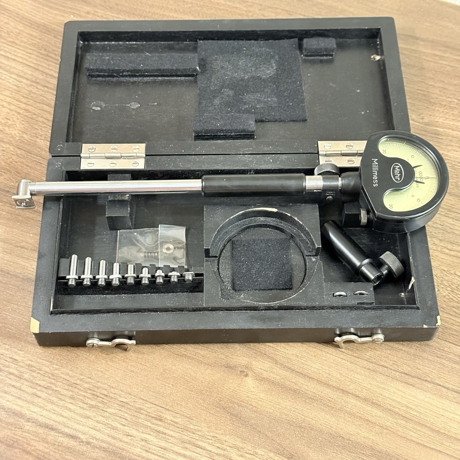 MAHR Millimess Dial Indicator ID Bore Gage .7”-1.3” .00005” Comparator Germany