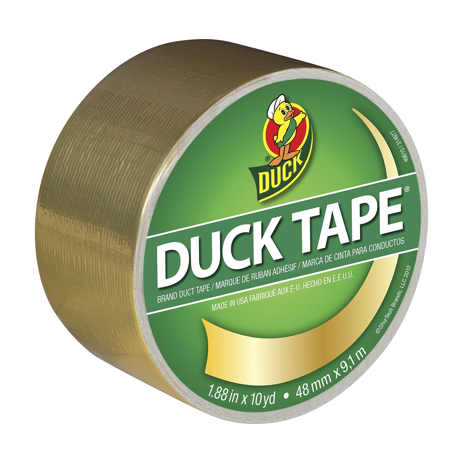 Duck 280748 Duct Tape Single Roll, 1.88 Inches x Metallic Gold