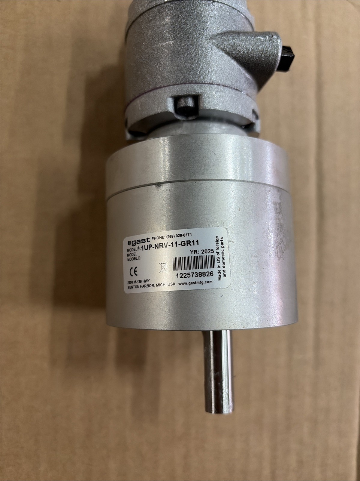 GAST 1UP-NRV-11-GR11 Reversible Air Powered Gear Motor