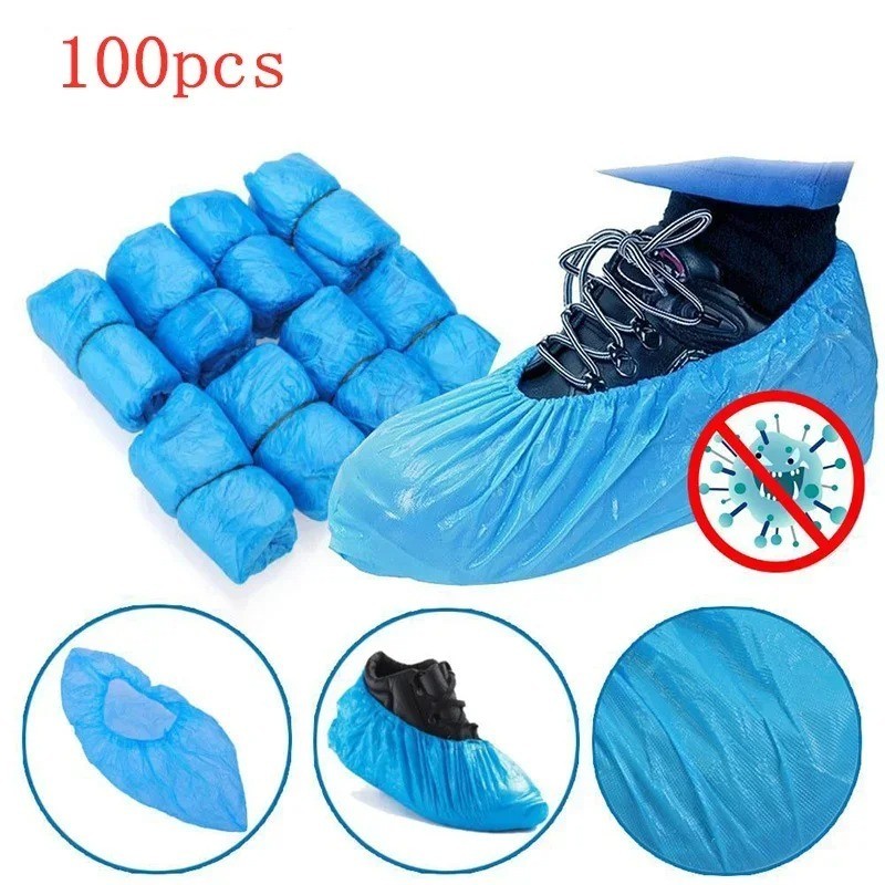 Disposable Non-Slip Shoe Covers (1000 Pairs) Blue Extra Large Non-Woven Durable