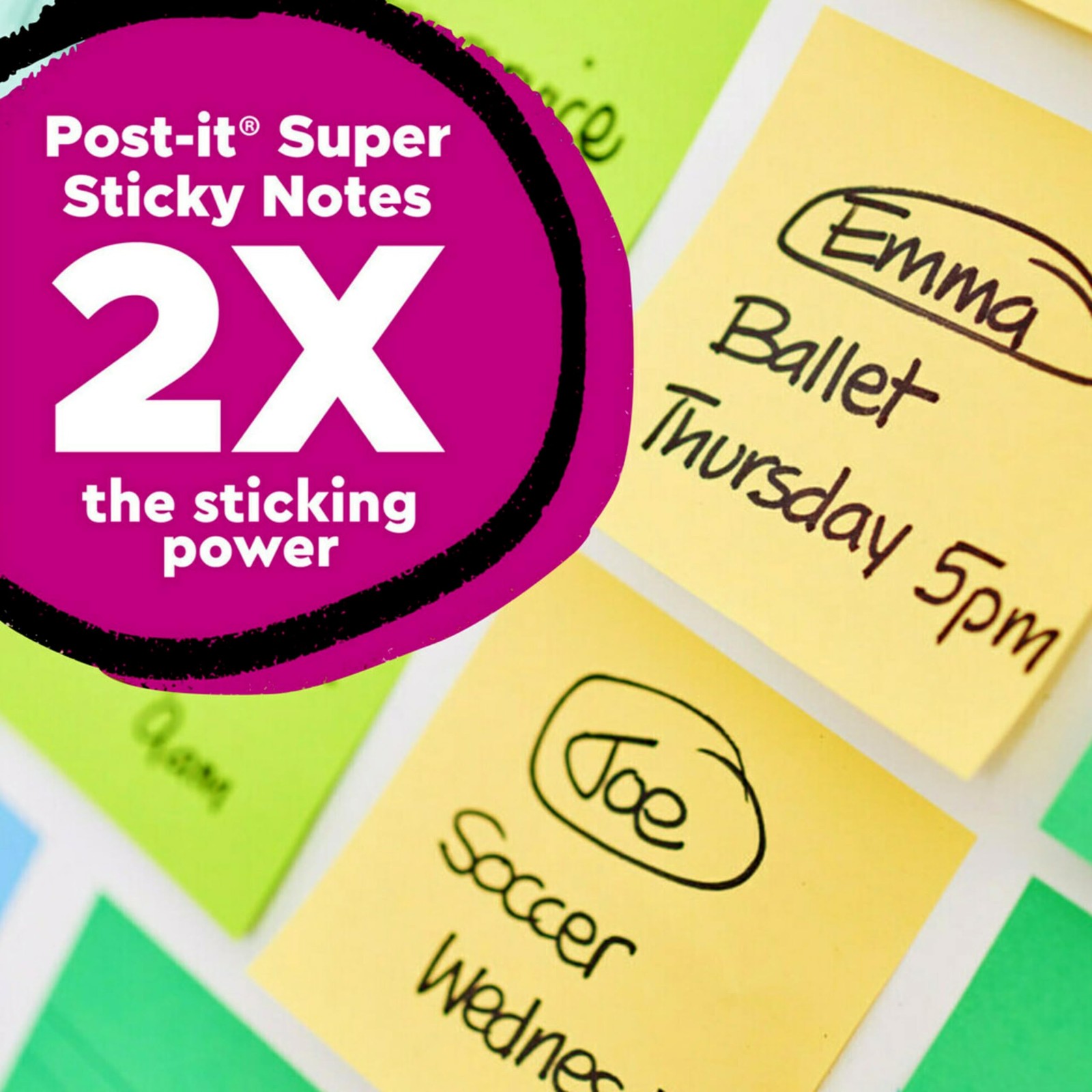 Post-it 100% Recycled Super Sticky Notes, 3 x 5 In, Canary Yellow, 12 Pads