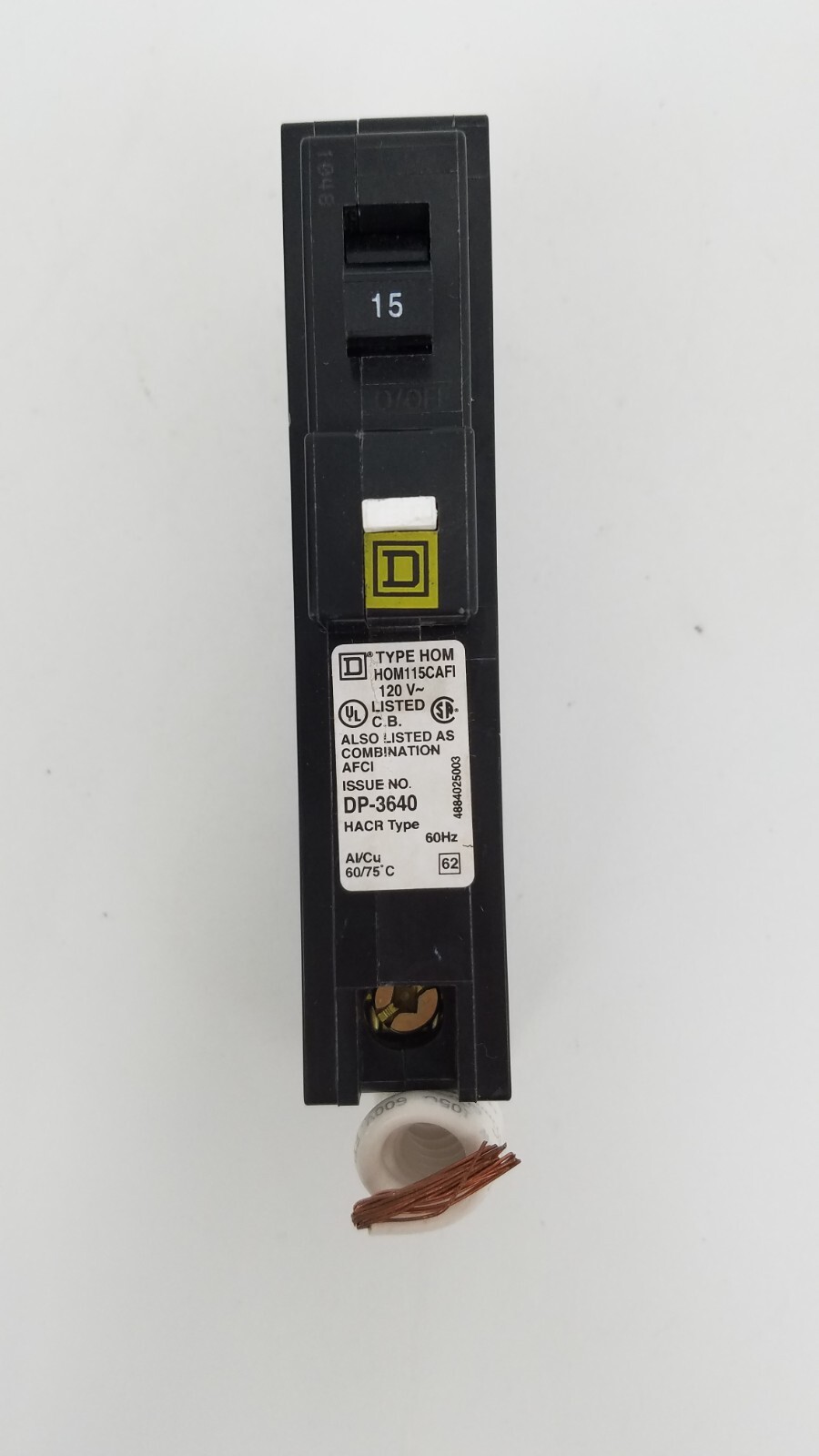 HOM115CAFI Square D 15 Amp 120 Volt AFCI Circuit Breaker – Next Day Option – New