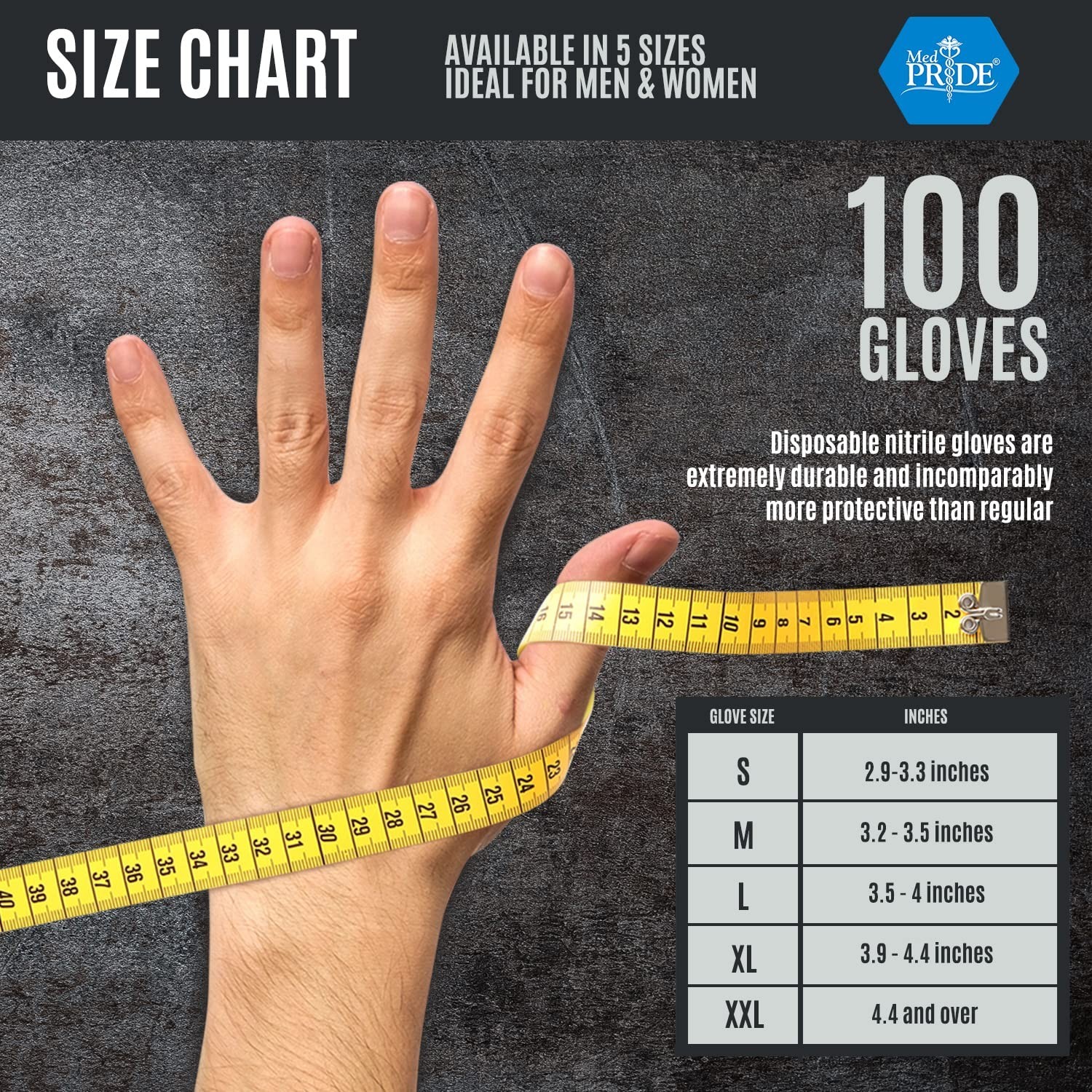 MED PRIDE Maxx Strength Nitrile Industrial Orange Gloves, 8 Mil Thick – Diamo…
