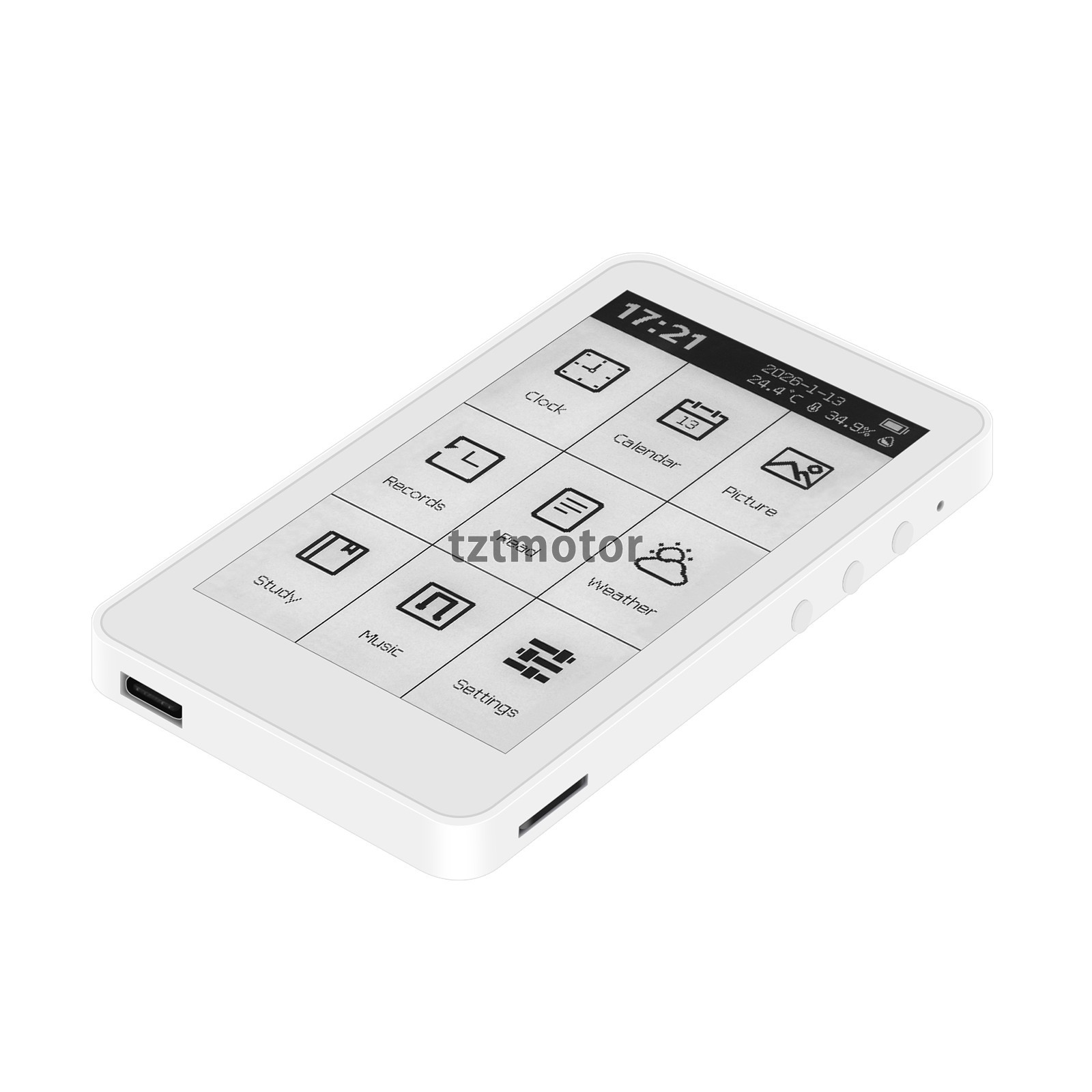 M3 Portable E-Book Reader 3.7 inch Touch Screen E-Paper Clock E-Ink Display