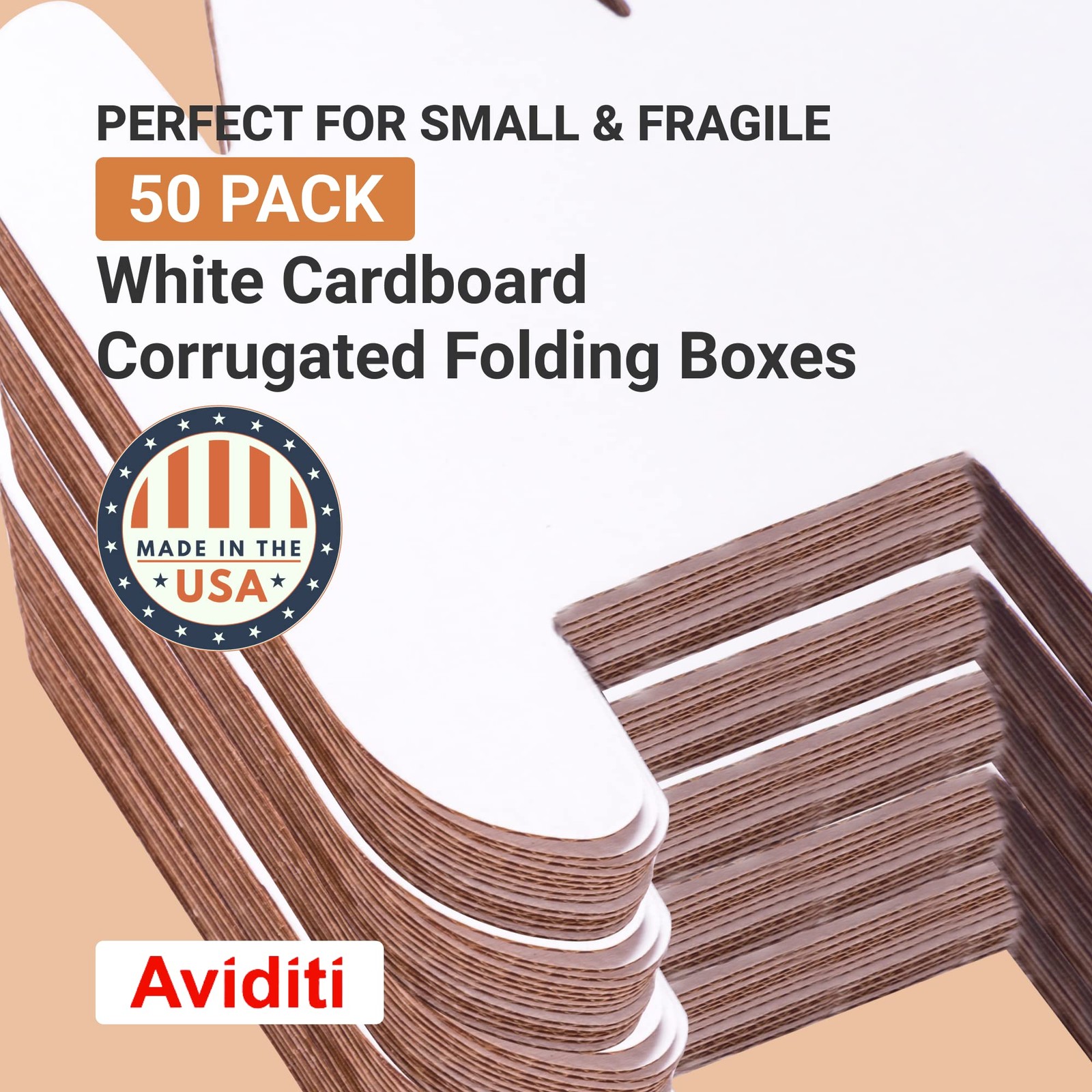 BOX USA Shipping Boxes Small 9″L x 4″W x 4″H 50-Pack – 9x4x4, Oyster White