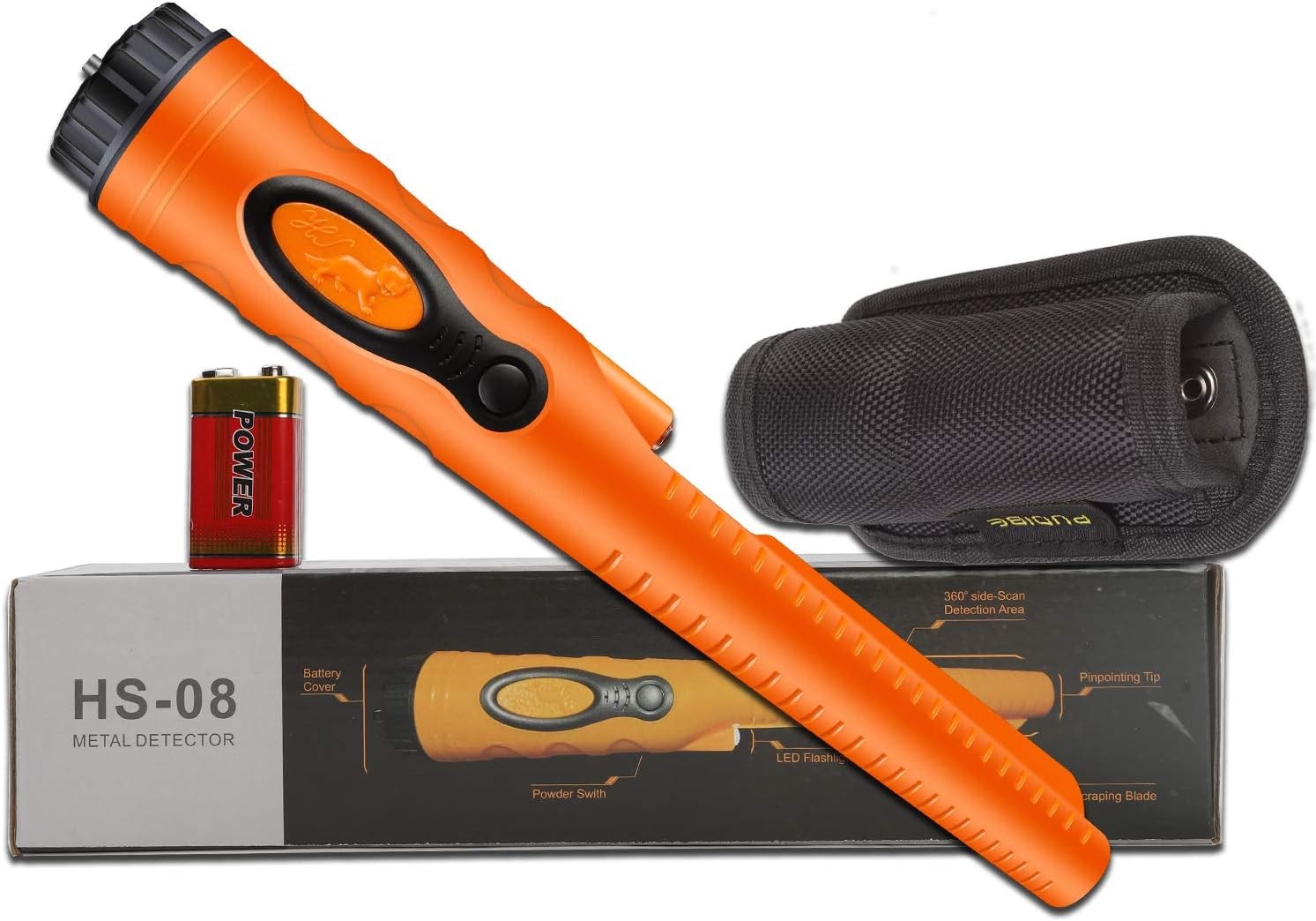 Fully Waterproof Pinpoint Metal HS08 Orange Pinpointer