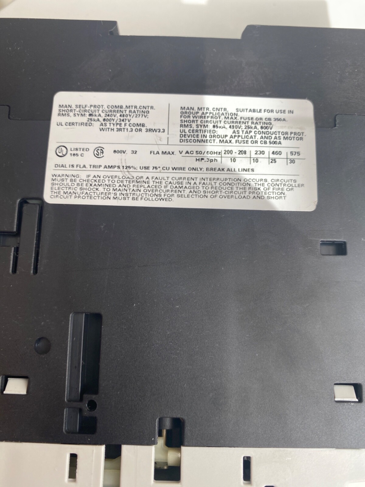 Siemen 3RV1031-4EB10 3RV Used for 3 months, in good shape