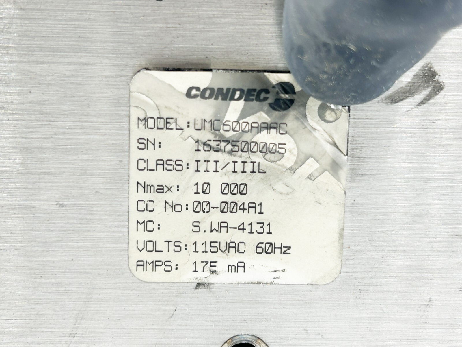 Condec UMC600AAAC Programmable Weight Indicator Digital Display 115V 60Hz 175MA