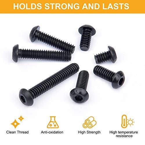 305Pcs 1/4-20 Bolt Nut Assortment Kit, Black Socket Cap Screws, Washers, Class 1
