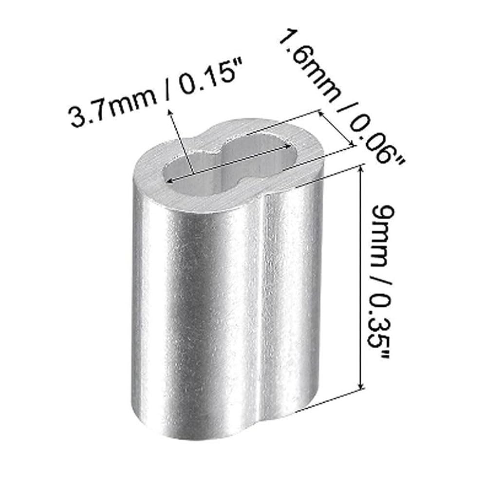 Zangboer 200 Pcs Aluminum Crimping Loop Sleeve 1/16 Inch Cable Crimp Ferrules