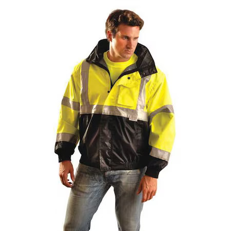 Occunomix Lux-Tjbj-Byxl Men’s Jacket, Polyester With Pu Coating, Yellow, Xl