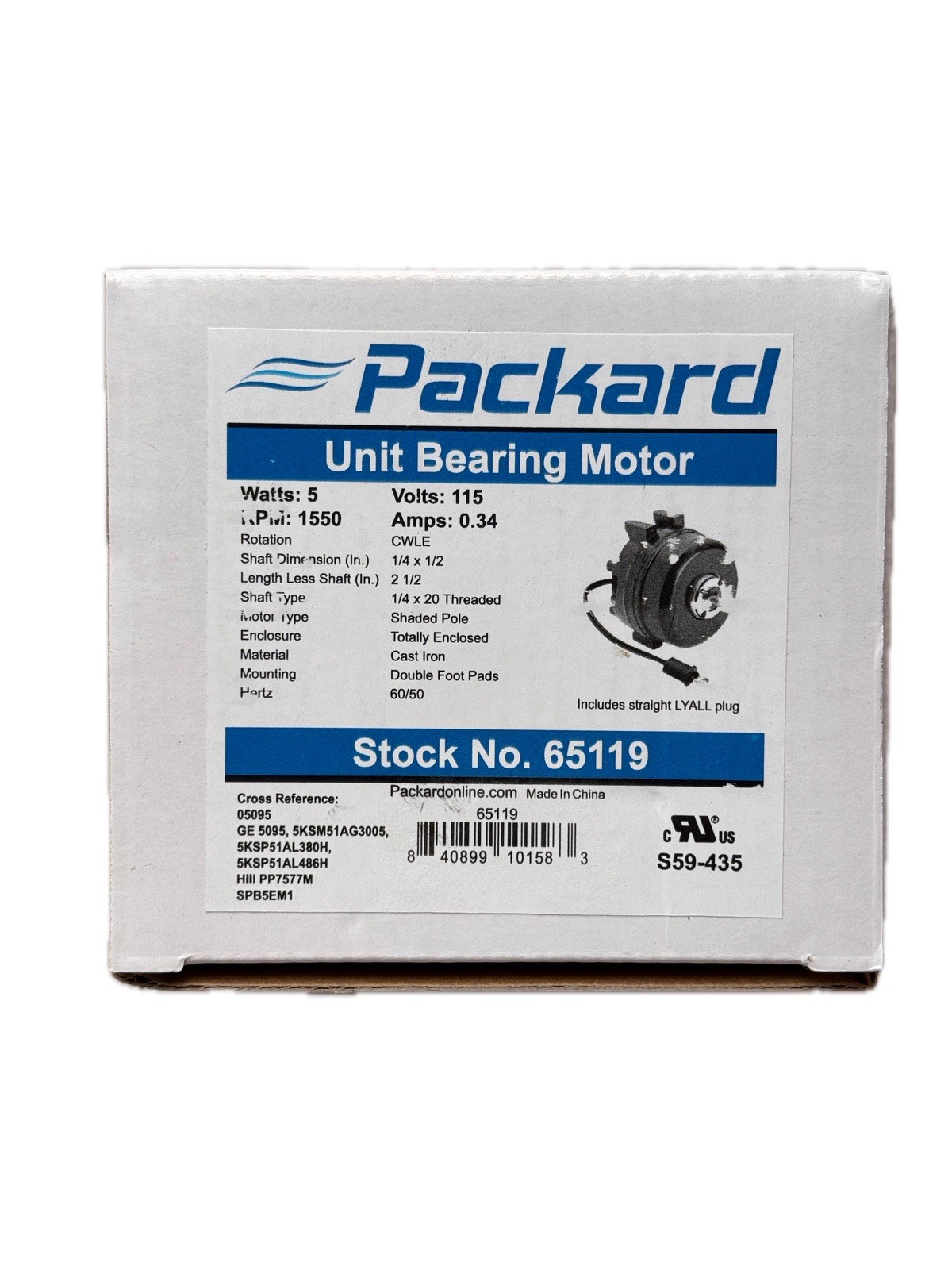 Packard Refrigeration 65119 5119 5 Watt CW 115 Volts for Hill PP7577M