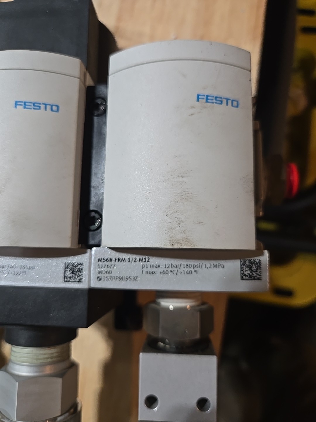 FESTO MS6N-SV-1/2-C-10V24-S ( Two Of These), MS6N-FRM-1/2-M12, PEV-1/4-B-M12