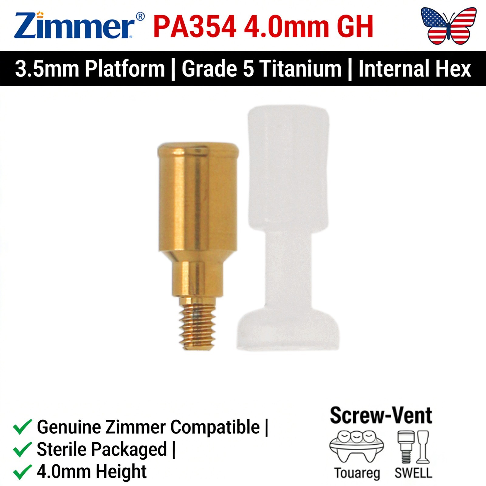 Locator Abutment 1–5mm for Zimmer TSV 3.5/4.5 Compatible MIS Adin Male Caps Tool