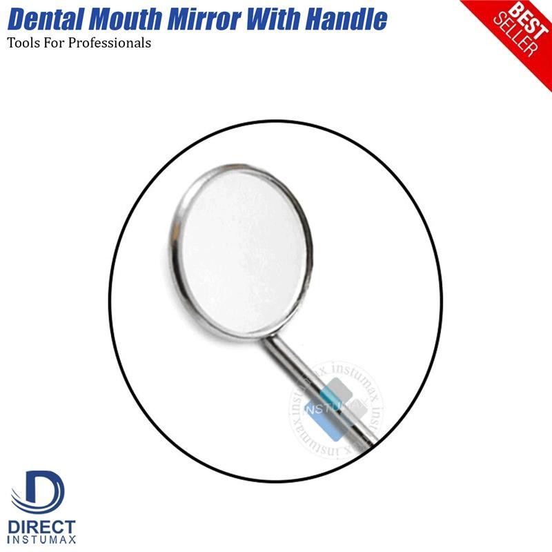 15 Pcs Dental Mouth Mirror #5 w/Handle Dental Instruments German Grade Stainless