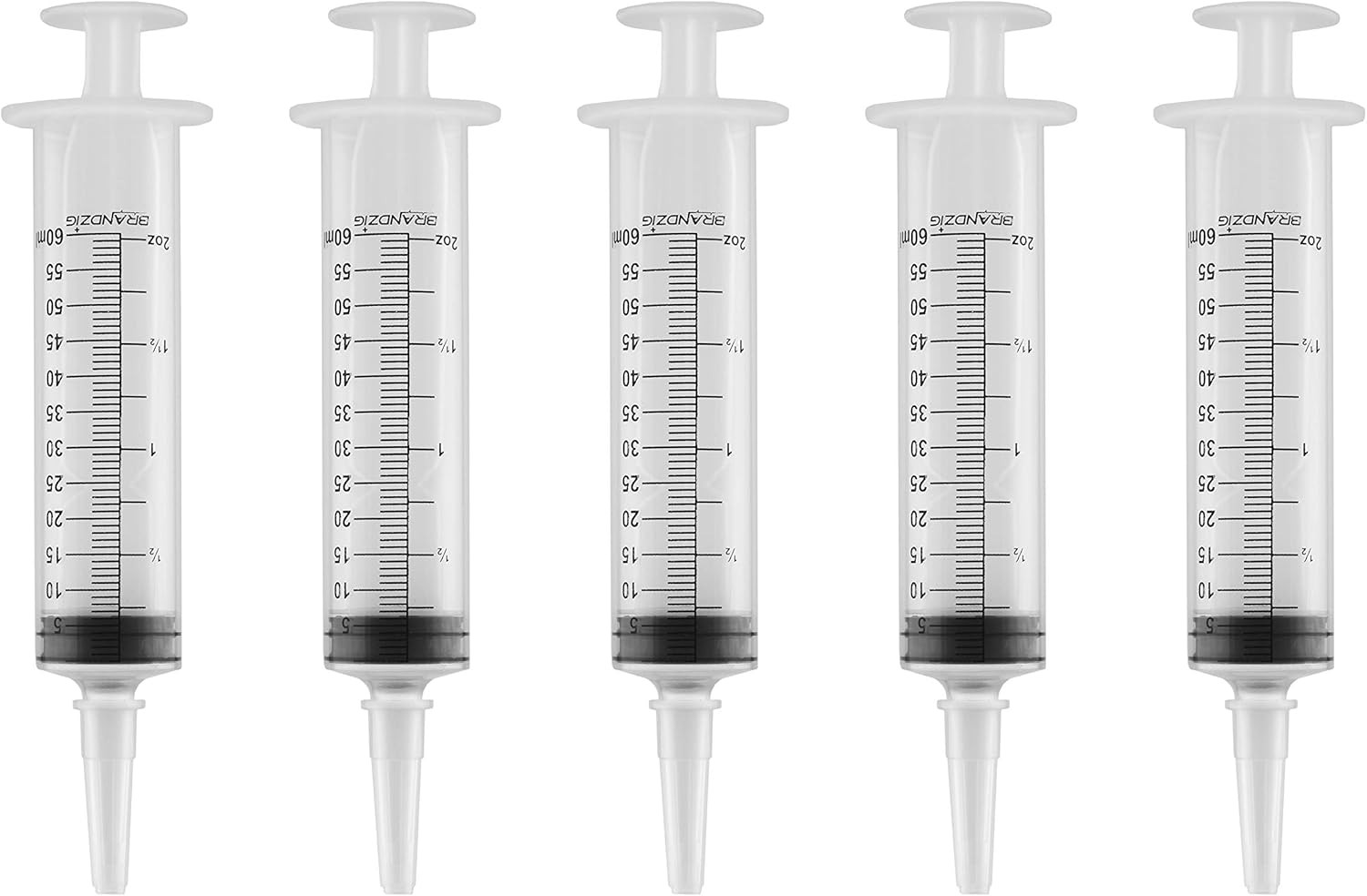 60Ml Catheter Tip Syringe with Cover 5 Pieces by Brandzig – Sterile Disposable