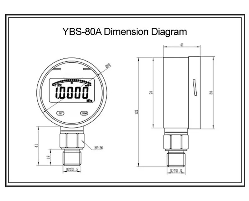 Smart Digital Pressure Transmitter 4-20mA RS485 Gauge Sensor G1/2 Stainles Steel