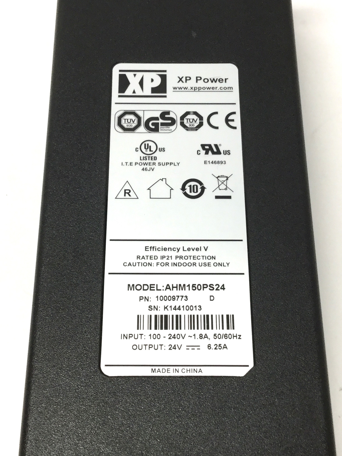 XP AHM150PS24 Power Adapter 100-240VAC In, 24VDC Out 150W, 4-Pin, ITE & Medical