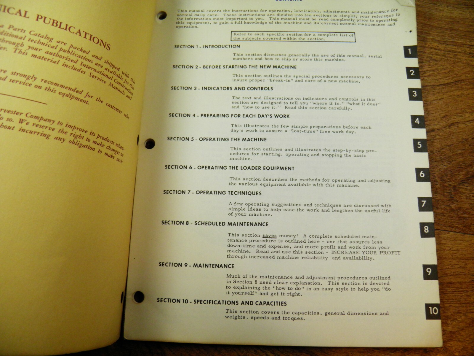 INTERNATIONAL 250B 250 SERIES B LOADER OPERATORS MANUAL