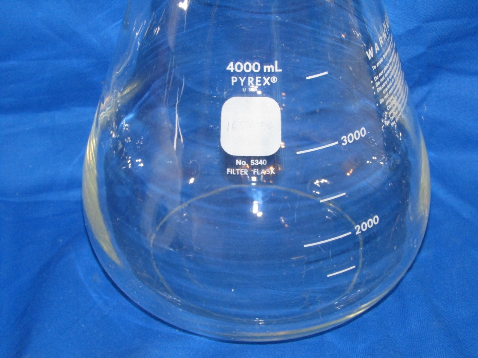 Pyrex 4000ml Glass Filter Flask #5340, Heavy Rim 5340-4000