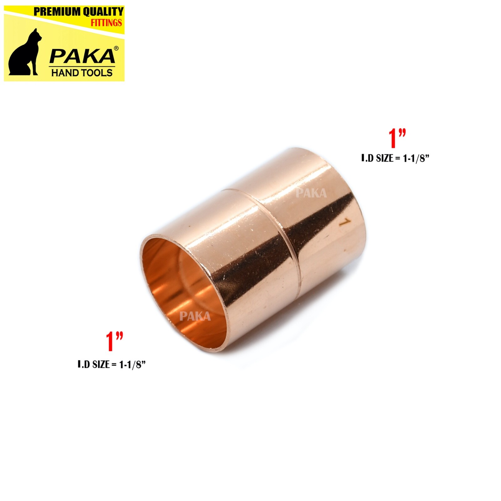 10 pcs – 1″ x 1″ Copper Coupling with Stop CxC