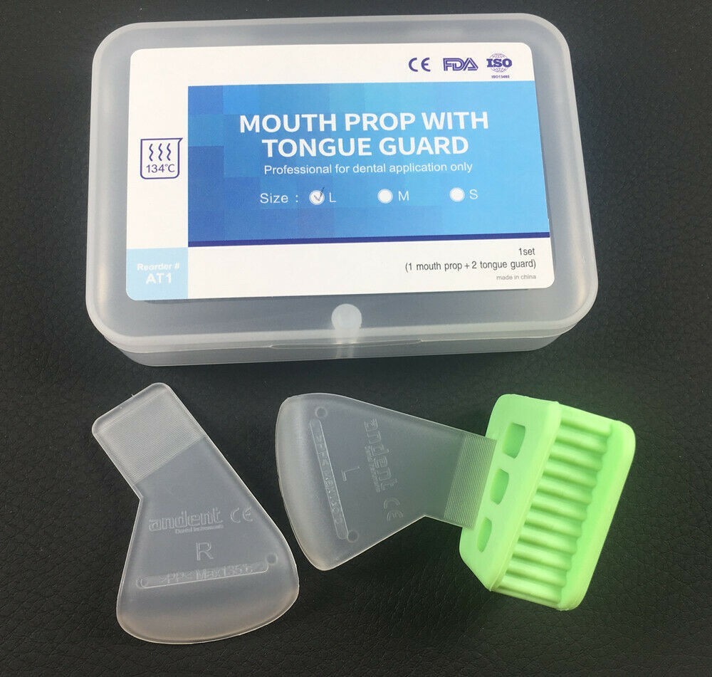 Dental Silicone Mouth Prop Latex Bite Block with Tongue Guard Mouth Prop S/M/L