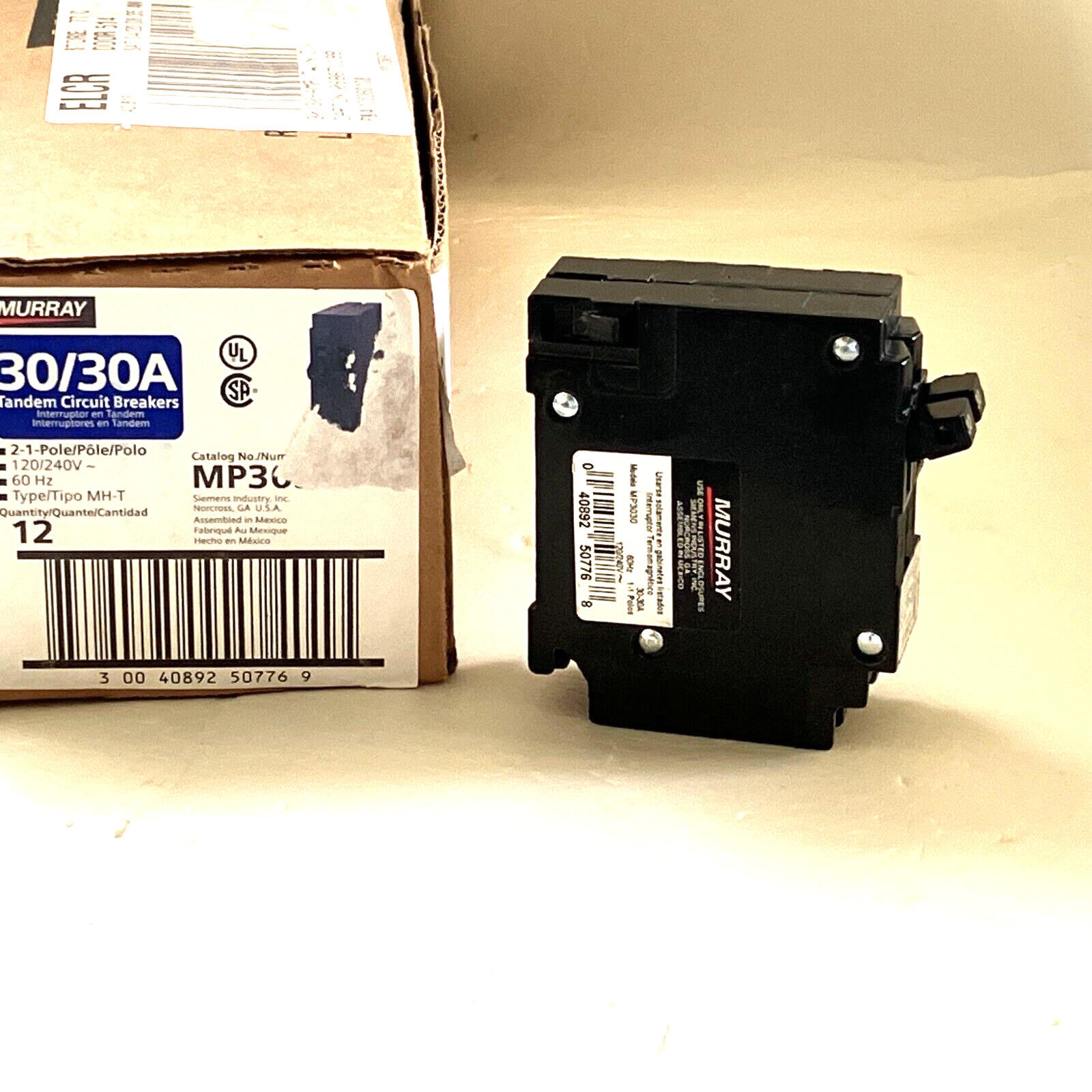 MURRAY MP3030 30A 120V/240V 1-POLE CIRCUIT BREAKER New!! CTL