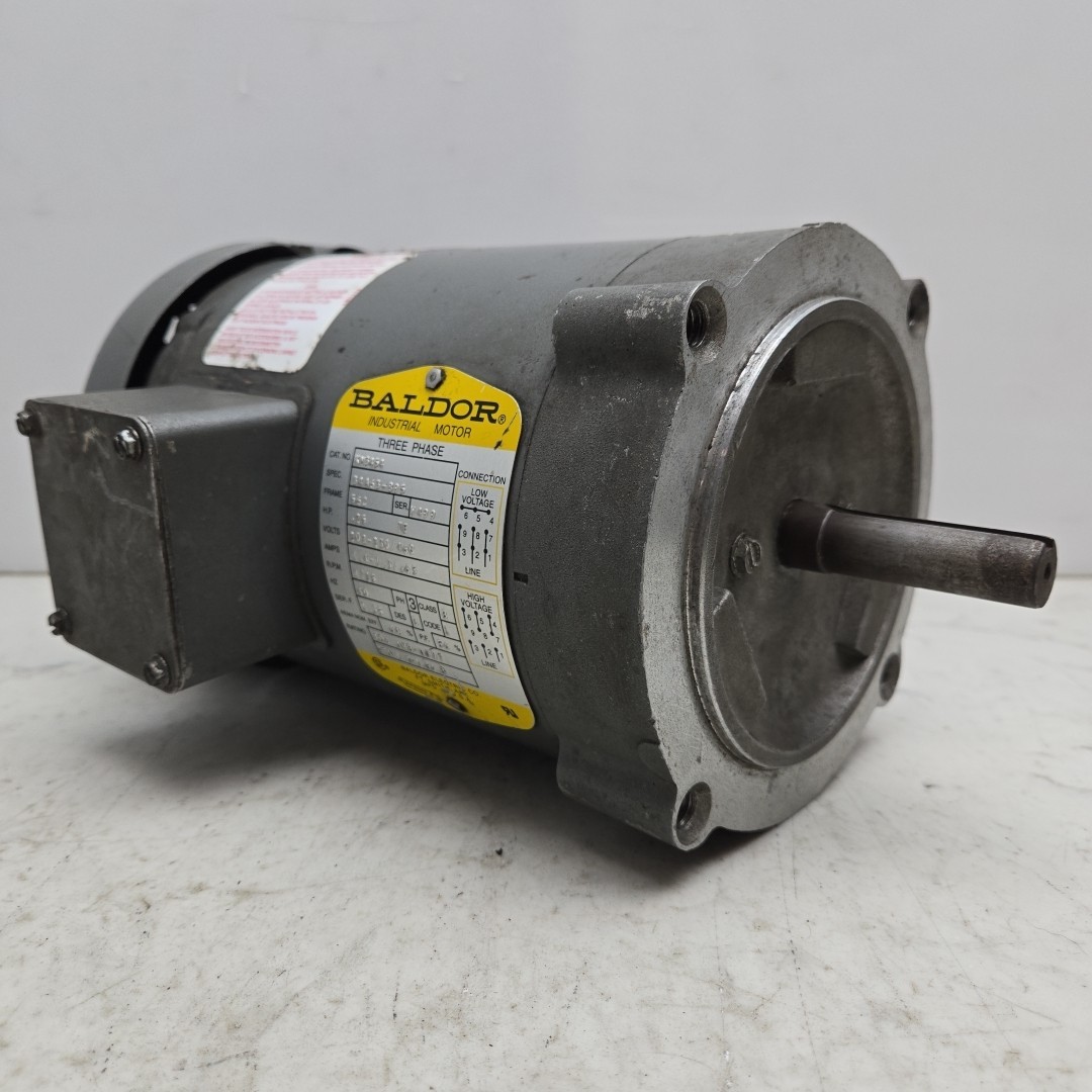 Baldor KM3454 Industrial Electric Motor 1/4 Hp 1725 Rpm 230/460 Volt 3Ph 56C Fra