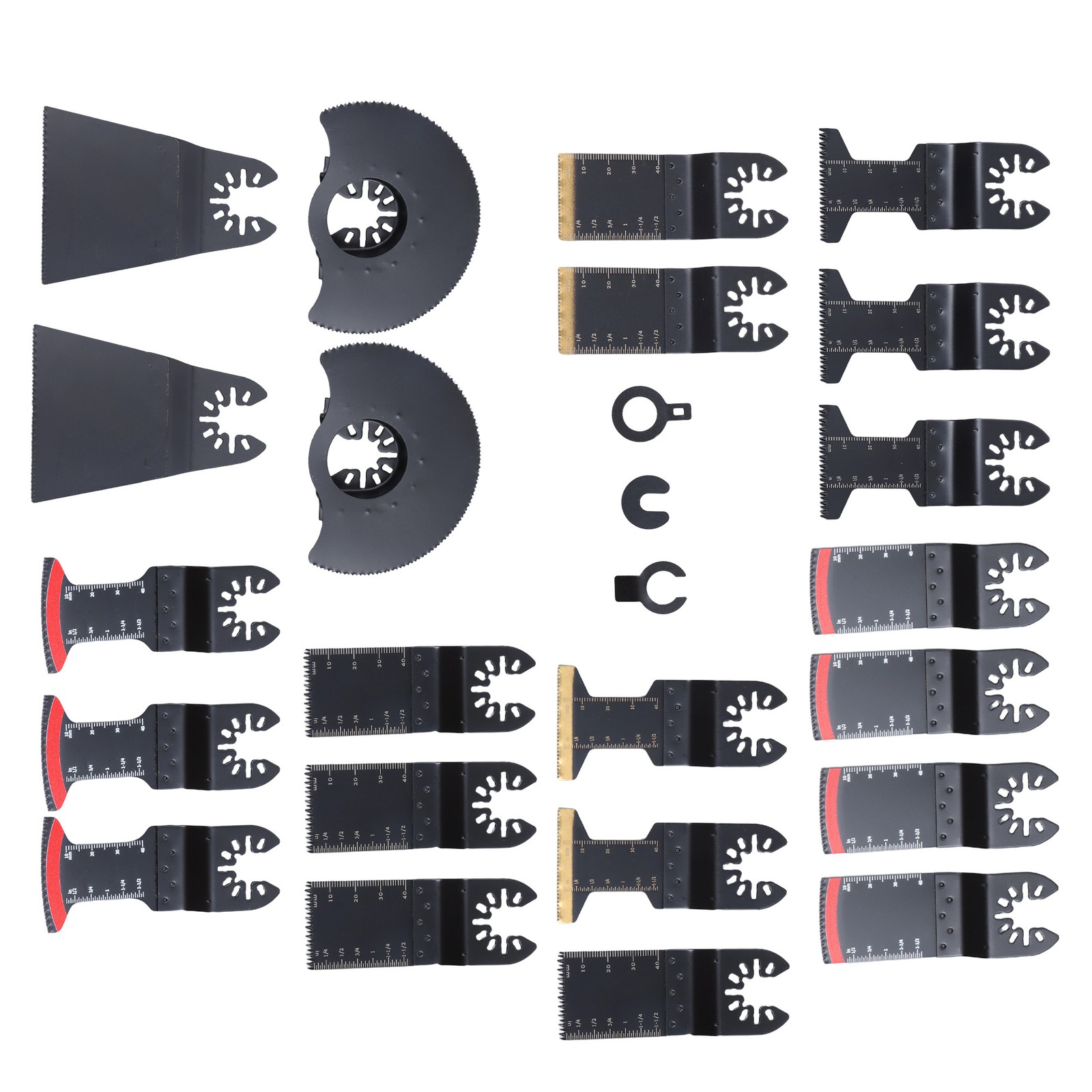 25-Piece Bi-Metal Multitool Blades Titanium Oscillating Tool Blades Kit