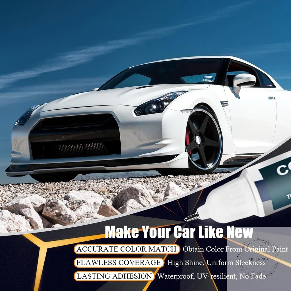 QAB Pearl White Tricoat Touch Up Paint for Nissan Car Paint Pen Scratch Repair