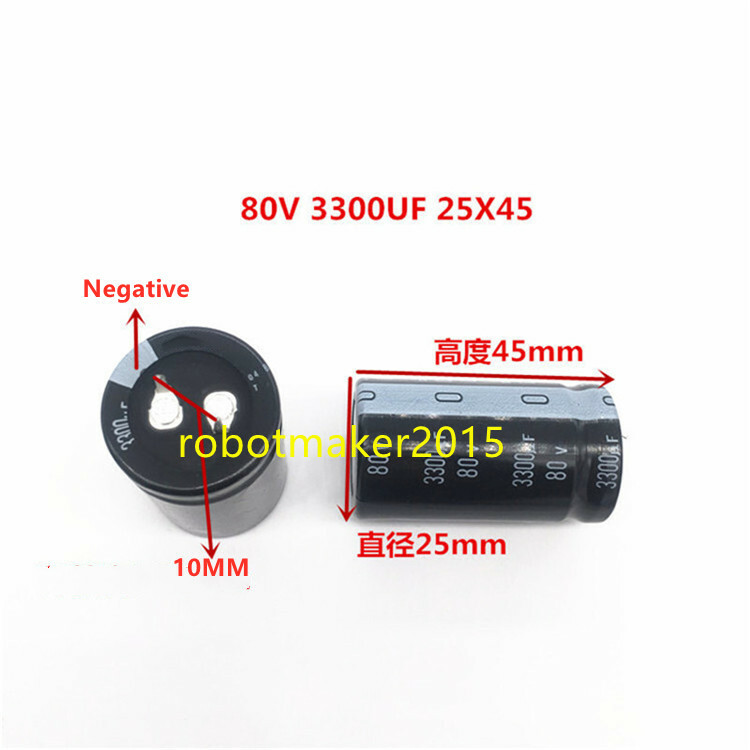 2Pins 3300uf 3300mfd 80V 30*30/35 25*45 Electrolytic Capacitor 105℃ 85℃
