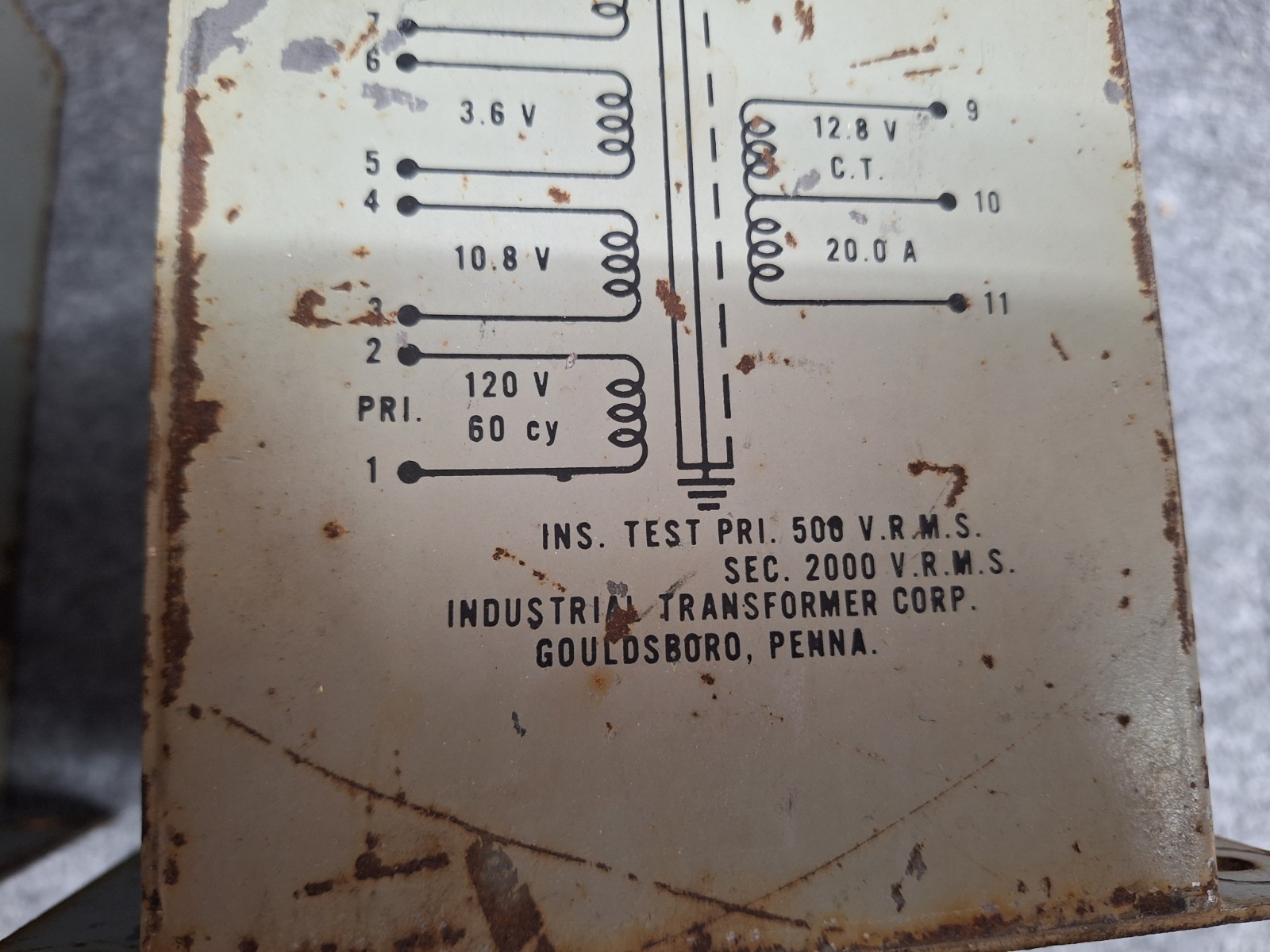 Large filament transformer 12.8 VCT 20A w buck boost windings
