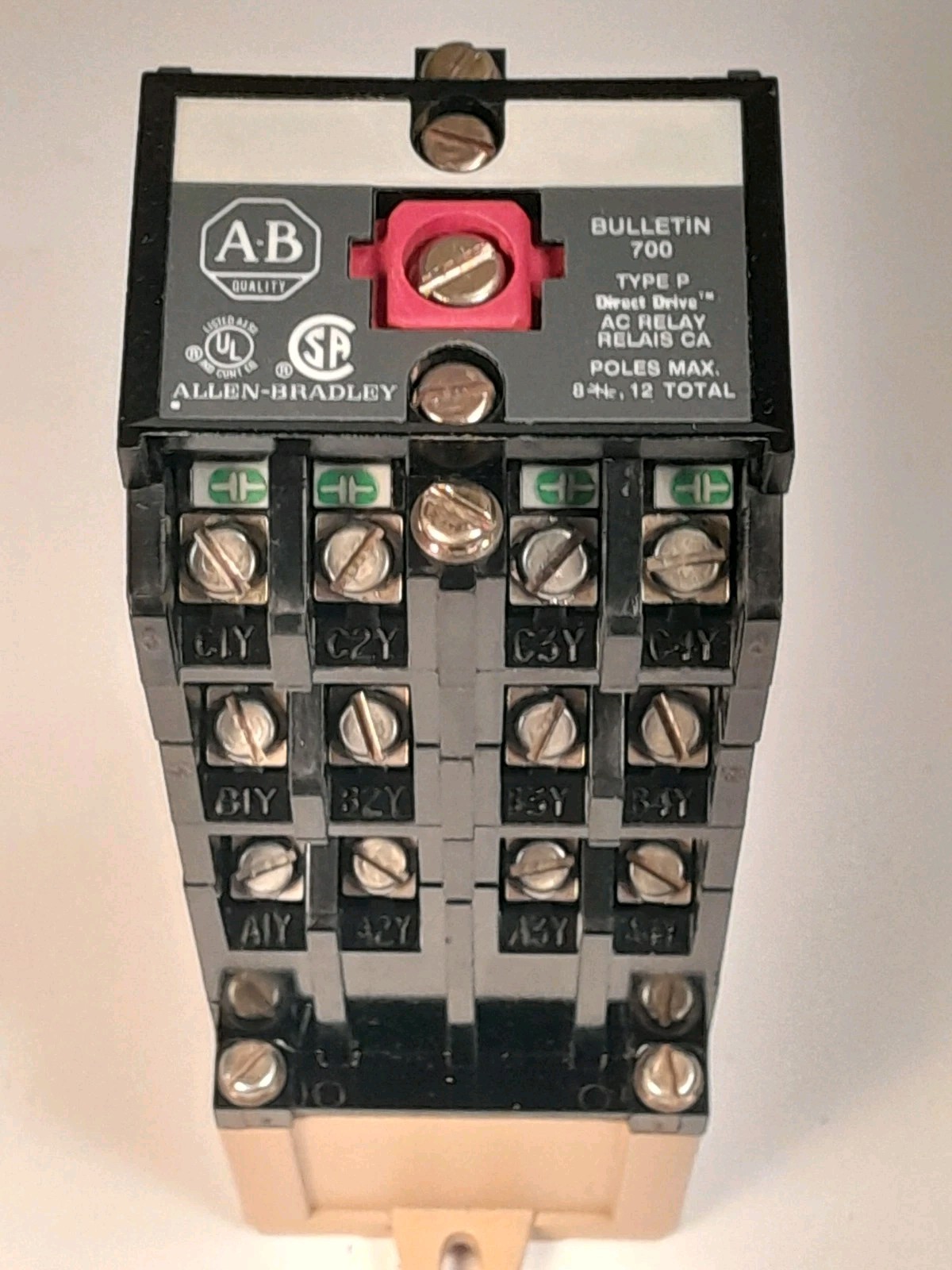 Allen Bradley 700-P400A1 AC 12 Pole Relay 10A 600V Type P