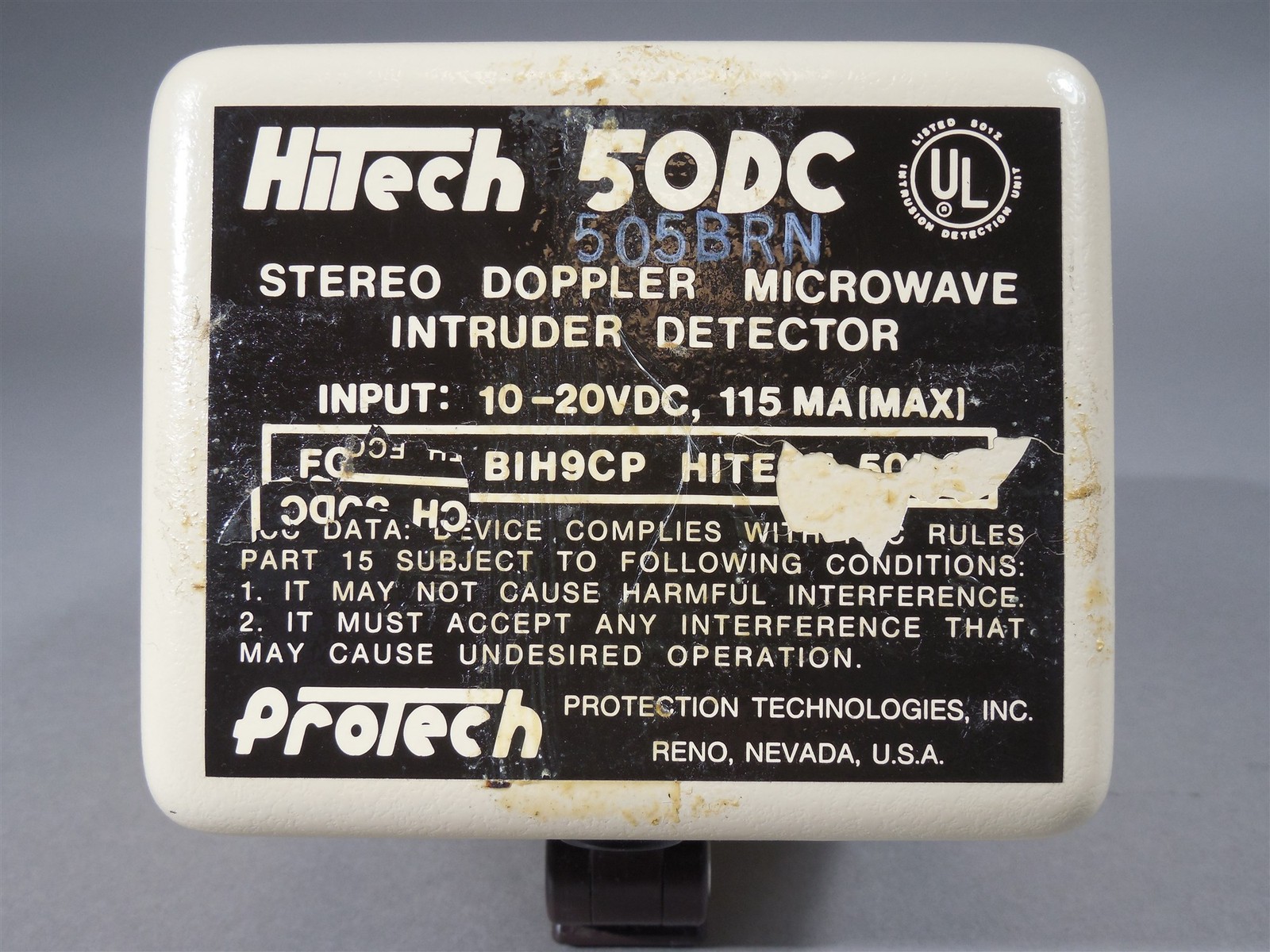 Hitech 50DC Intruder Detector HT-50DC Doppler 505BRN