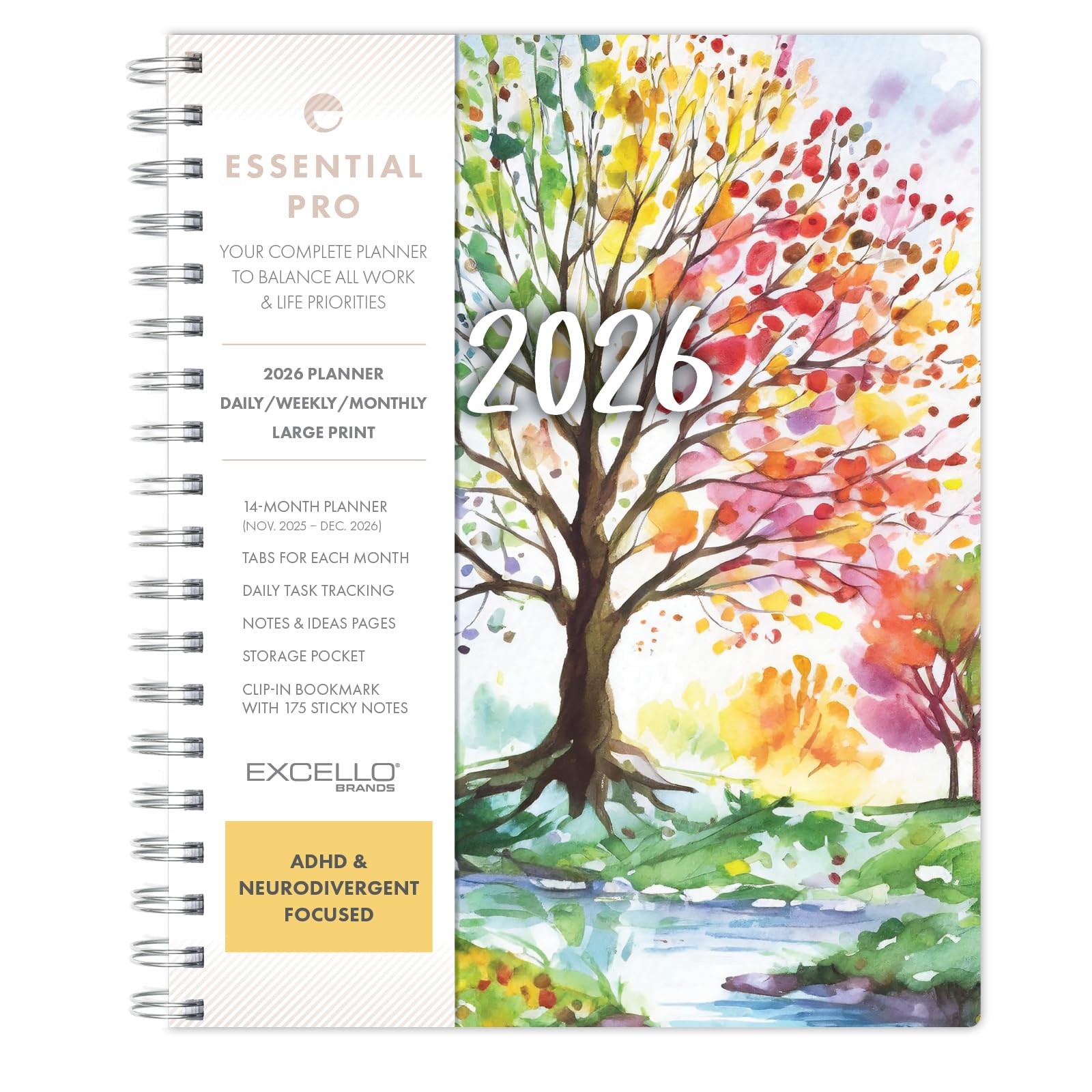 2026 Daily Weekly Monthly Planner, 7″x9″, 14 Months (Nov 2025 – Dec 2026)