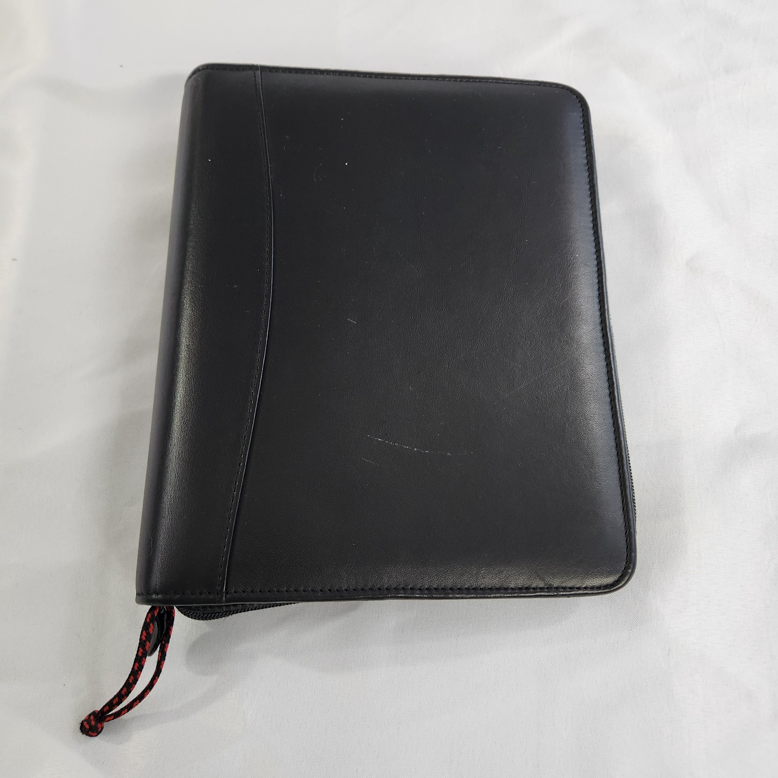 Kirkland Signature 7 Ring Binder Planner Black Genuine Leather Zipper Classic